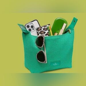 NWT KATE SPADE Green Cosmetic Zipper Pouch